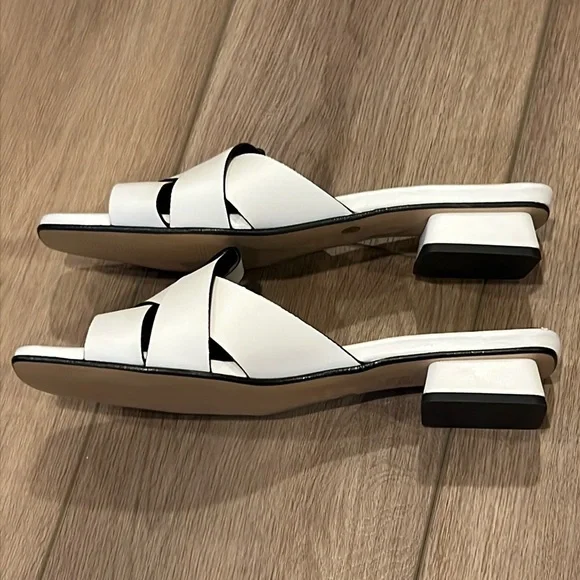 Emanuele Crasto Strappy Crisscross White Sandals Leather EU 39 US 8 - Picture 9 of 15